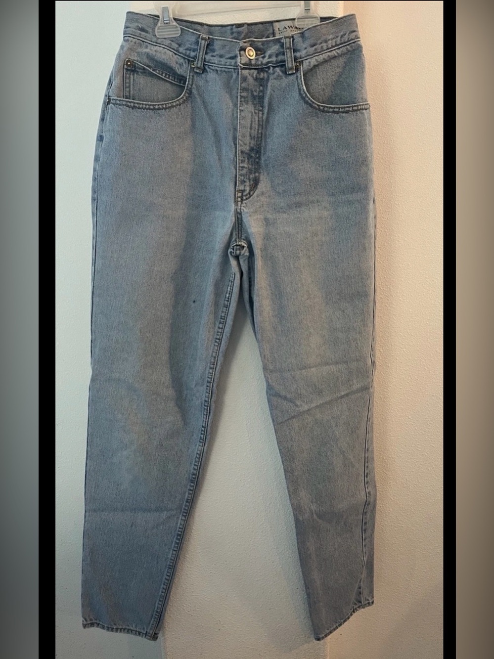 Lawman Vintage Jeans Womens Size 13 Blue Tapered Leg High Rise Acid Wash